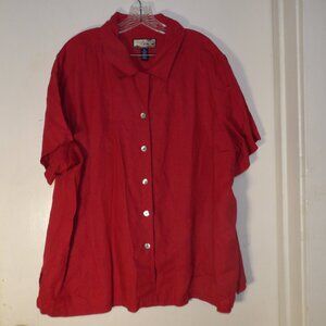 Havana Jack's Cafe 100% Linen Button Down Shirt Sz 3X